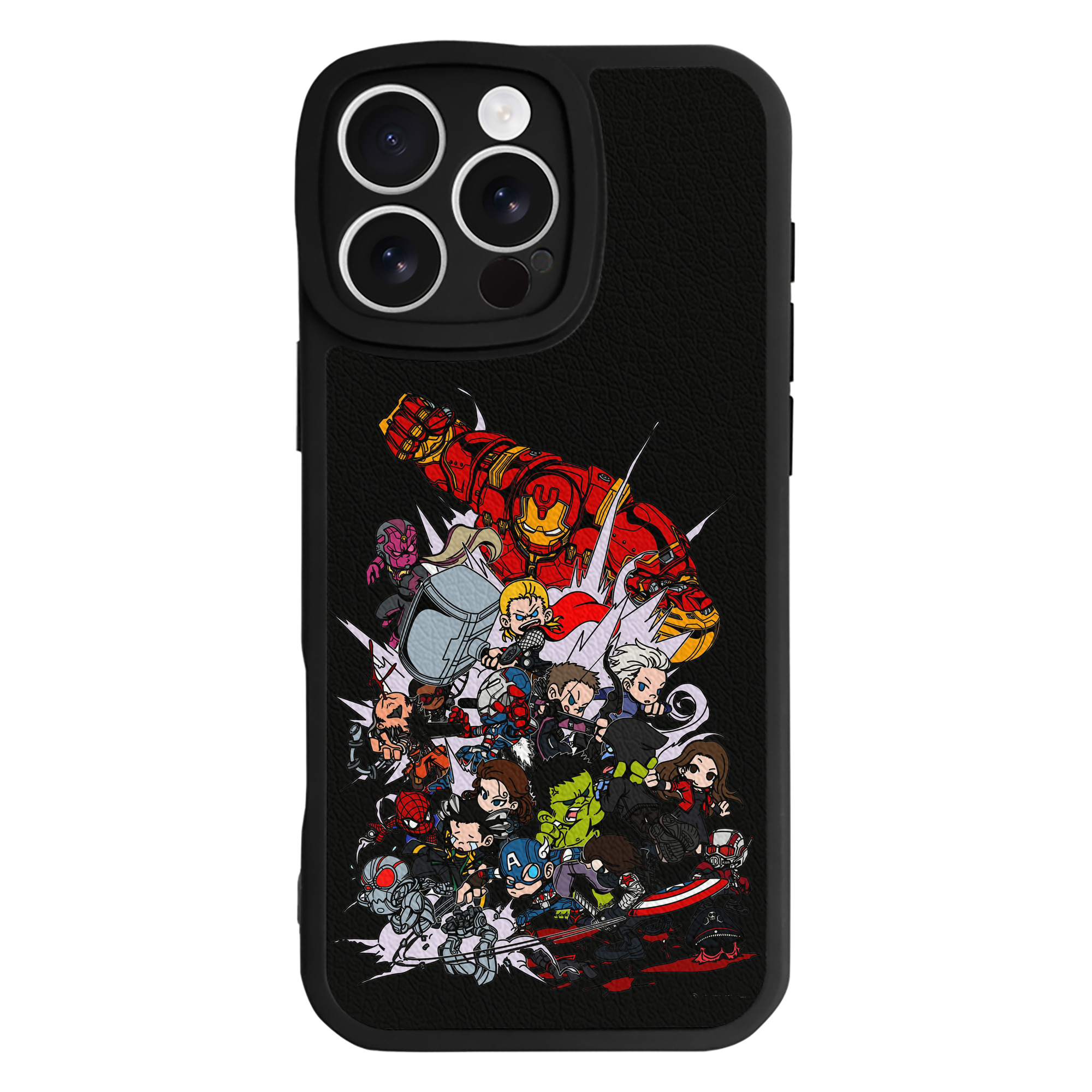 （画像用） アベンジャーズ The Avengers 【iPhone 16シリーズ対応】シリコンスマホケース（レザー調） 材質：シリコン